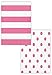 Pink Stripes and Polka Dots 2-Sided Luncheon Napkins - 16pc