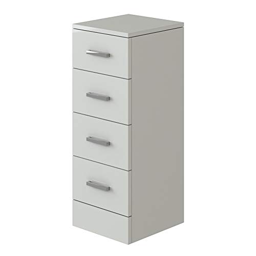 VeeBath Linx Free Standing 4 Drawer Bathroom Cupboard High Gloss White Storage Furniture Cabinet Unit - 300 x 300mm Main Image Small