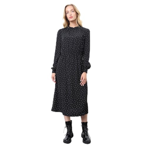 Robe-Blouse à imprimé à Pois robe chemise mi-longue casual chic