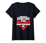 Womens Addicted to Bear Hunting & Orion Kerkering Philadelphia V-Neck T-Shirt