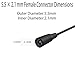 solarrely 1FT 5.5x2.1mm DC Female Connector 12V DC Power Cable (Black) Suitable for Monitoring, Routers, Cameras, LED Strip Lights 5pcs