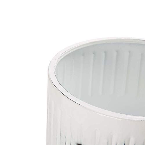 Glitzhome Mid Century Plant Stand With Pot, Set Of 3 Modern Metal Planters With Stands, Flower Pot Holders Perfect For Indoor Outdoor Plants Plant Stand Not Adjustable, White #TOP6