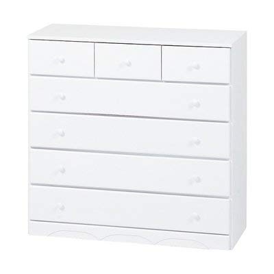 Amazon｜木製ハイチェスト 87センチ幅5段7杯引出し ホワイト色 (白色