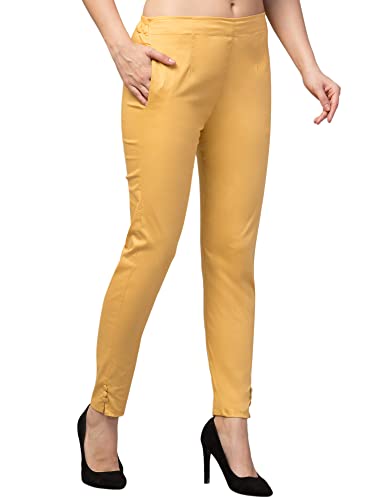 Image of Qute Women's Regular Fit Cotton Blend Casual Trousers (Pack of 1)