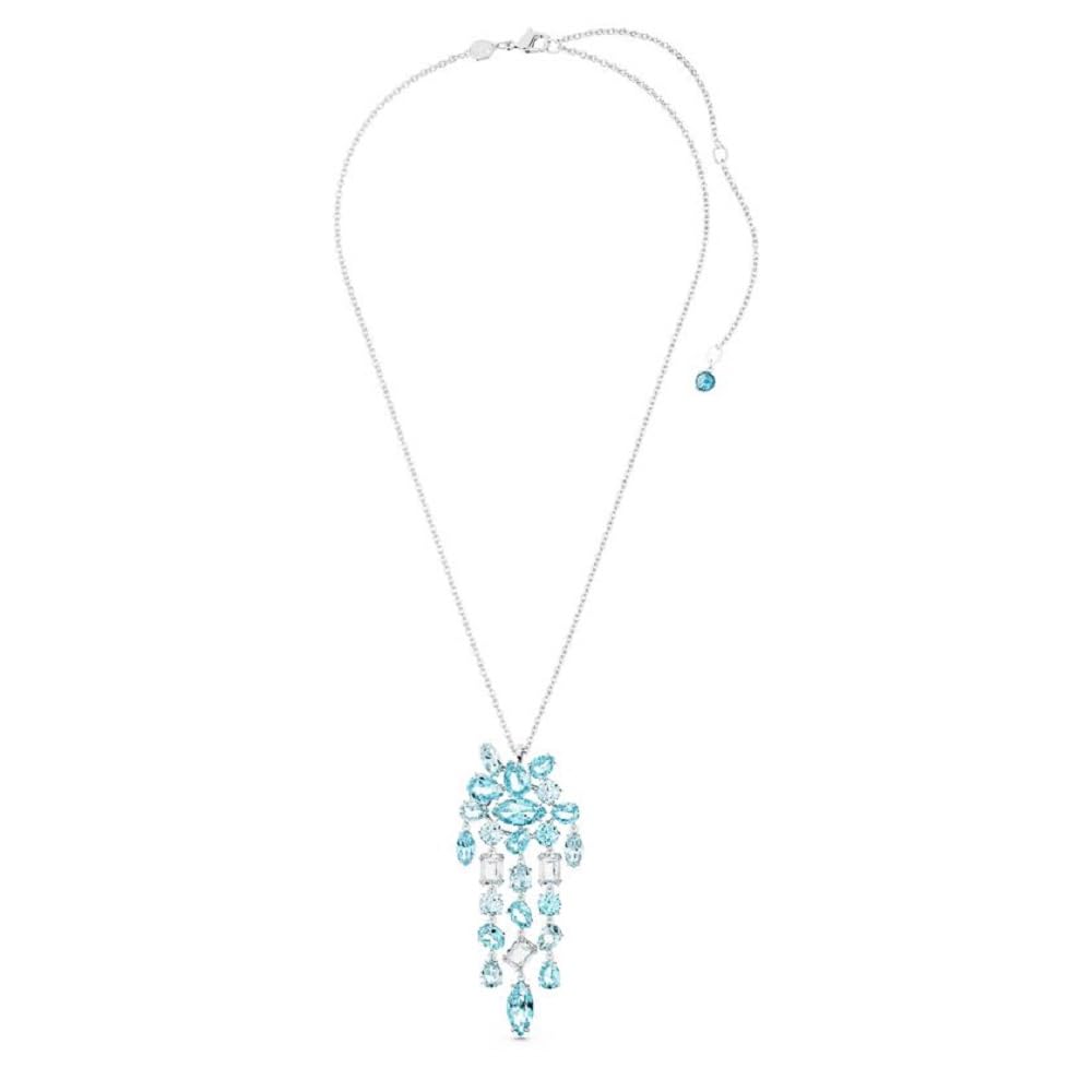 SwarovskiWomen Gema Pendant, Mixed Cuts, Blue, Rhodium Plated