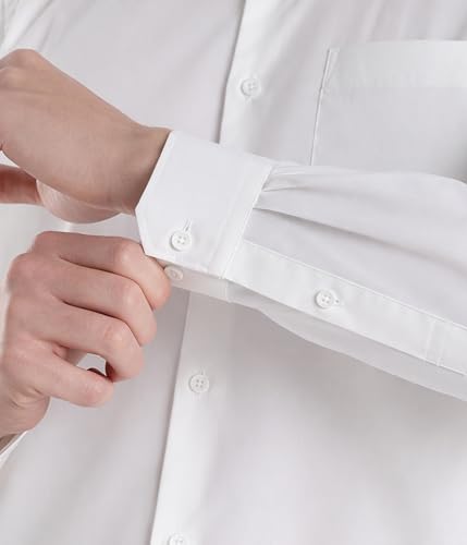 Image of TURMS Men's Premium Egyptian Giza Cotton Solid Shirt | Anti Odor Water Repellent | Breathable & Stretchable