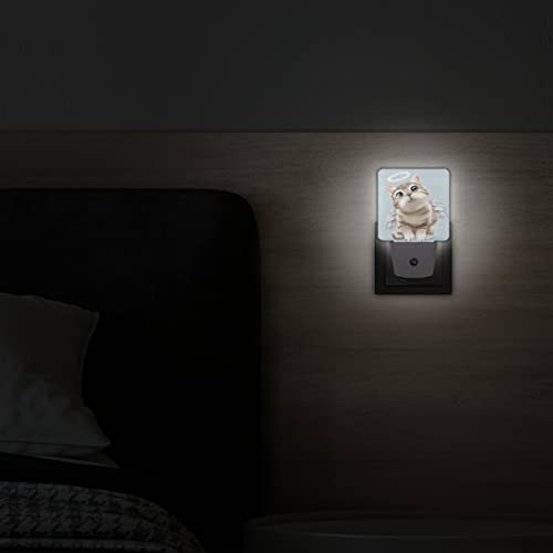 Pardick Cute Aninmal Cat Plug In Night Light Set Of 2, Angel Cat Led Nightlights Auto Dusk To Dawn Sensor, Nightlight Lamp For Kids Rroom Bedroom Bathroom Kitchen Hallway Nursery Stairs Home Decor #TOP4