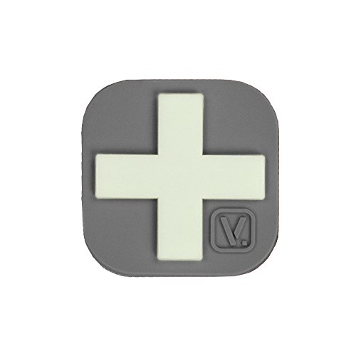 1-Inch Medical Cross 'Super-Lumen' Glow-in-The-Dark Patch (Wolf Gray)