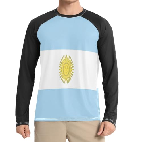 Camiseta de hombre argentina negro sólido ropa ligera suelta con bandera nacional
