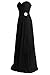 Ellames Long Sweetheart Chiffon Bridesmaid Formal Evening Gowns Black US 4