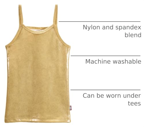 Image of Made in USA Girls Cami Spaghetti Strap Tee Tshirt Fun Colorful Metallic Shiny Mermain Print Tank Top f