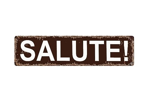 4 x 40.6 cm Salute ���^���T�C�� - Cheers Kitchen Pub Bar Eatery �f�p�ȃX�g���[�g�T�C���܂��̓h�A�l�[���v���[�g �v���[�N �z�[���p�u �o�[ �Ǒ��� ���g�� ���^�� �u���L�Ŕ�