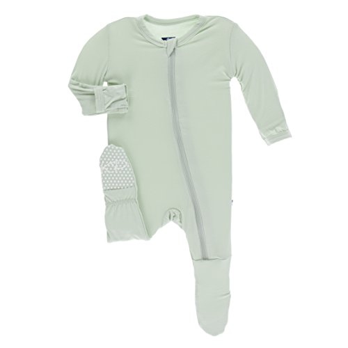 Image of KicKee Pants Print Footie with Zipper, Fitting Long Sleeve Pajama Baby Bodysuit, Ultra Soft Everyday One Piece Loungewear