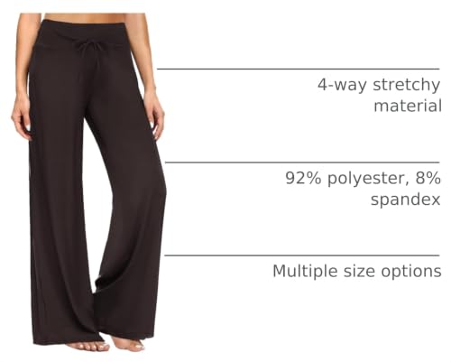 Image of ZOOSIXX Soft Black Pajama Pants for Women, Wide Leg Pants Woman Flowy Comfy Casual Lounge Yoga Capri Pants 22 inch / 30 inch