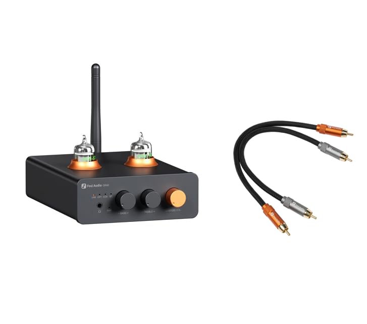Fosi Audio Phono Preamp & RCA Cable - MM Turntable Preamplifier With Tube