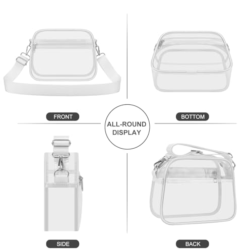 Image of Clear Bag for Stadium Events Clear Sports Fan Handbags Purses with Adjustbale Strap for Concerts Festivals Game Day