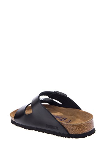 Image of Birkenstock Unisex Arizona Soft Footbed Sandal, Black Amalfi Leather, 38 M EU /7-7.5 B(M) US Women