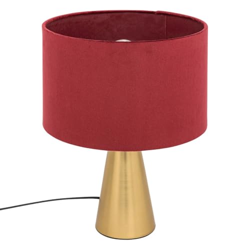 PEGANE Lampe à Poser, lampadaire en Velours Coloris Bordeaux et métal doré - diamètre 27 x...