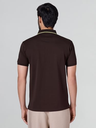 Image of XYXX Men's Apex Mercerized Cotton Striped Collar Pique Polo T-Shirt
