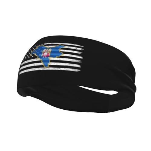 Kiev US & Flag Map Sports Sweatband Unisex Headband