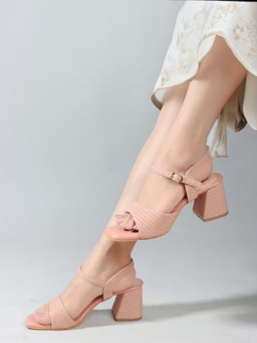 Image of Carlton London Women Stylish Fashion Embellished Sandals for Outdoor, Party, Wedding and Holidays with Block Heels
