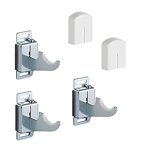 Trois supports muraux pour radiateurs en aluminium, avec réglage vertical/horizontal et sécurité - Couverture en ABS blanc et isolateurs en plastique - Capacité maximale 50 kg par fixation - 3 pièces.