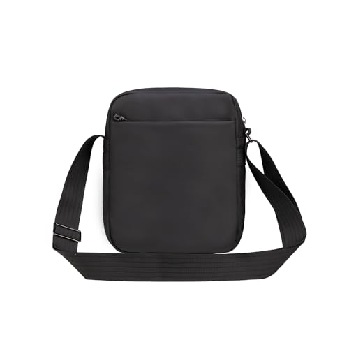 Image of F Gear Hamburg Black 5L Crossbody Sling Bag | Soft-Touch Premium Fabric, 2 Compartment Design, 3 Pockets, Lightweight, Ideal for Work, College, Daily Commute & Travel