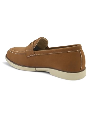 Image of STANPHORD Men Suede Formal Loafer Shoes | Round Toe Slip-On Moccasins | PU Leather Cushioned Anti-Slip | Office Party Business Casual Wear (TPSG 7086)