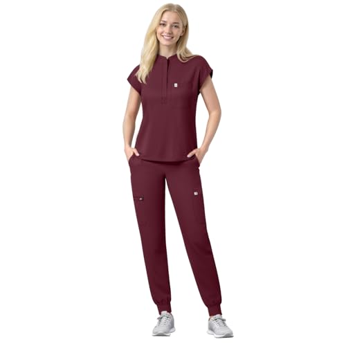Eipnare Scrubs Set for Women Medical Uniform Nurse Suit, Anti-Wrinkle Scrub Top Jogger Pant&11 Pockets,4 Way Stretch Workwear