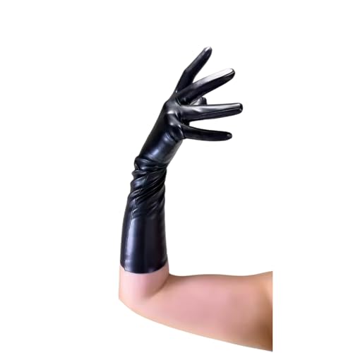 Gants longs femme en similicuir wetlook haut de gamme pour sublimer vos tenues de soirée