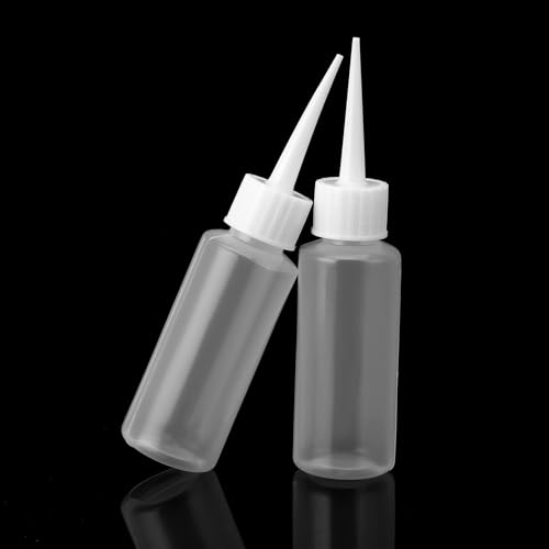 LLOUSSAK 10 frascos de plástico de 50 ml, frascos de cola, aplicadores de ponta de precisão, frascos