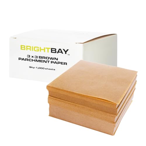 BrightBay 3x3 Inch Parchment Paper Squares - Brown (1000 Sheets),...