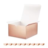 ROSEGLD 10 Gift Boxes 8x8x4 Inches, Gift Boxes with Lids, Rose Gold Gift Boxes, Bridesmaid Proposal