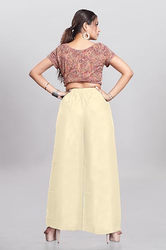 Image of Palazzo Pants for Women | Premium Rayon Cotton | Elastic Waist, Solid Color, Stylish Wide-Leg | Comfortable High-Waisted Palazzo for All Occasions