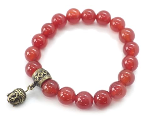 Bracelet cornaline rouge naturelle 19 cm résistant pour homme et femme