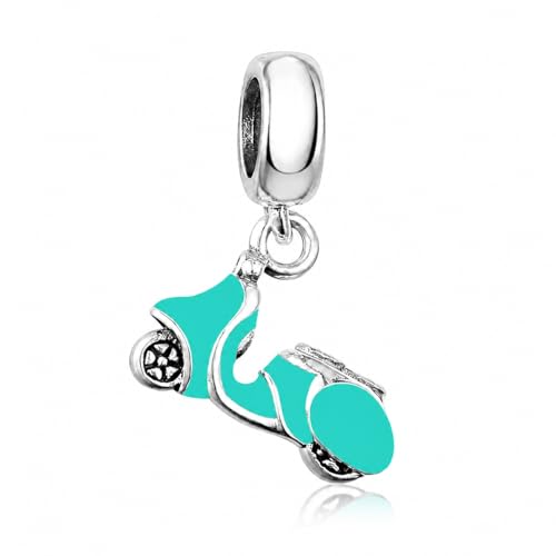 MariaFonte Charm Anhänger Vespa Roller Scooter Kompatibel Alle Marken Armbänder Halsketten Original Angebot Silber Geburtstag Jubilaum Mama Glücksbringer Herz Familie Weihnachten