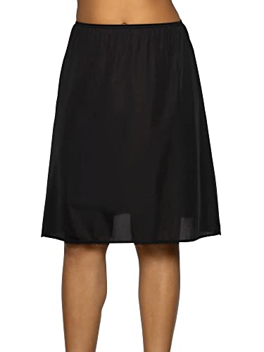 Vanity Fair Women's Anti-Static Nylon Half Slip For Under Dresses, 24" Length-Black, Medium #TOP30