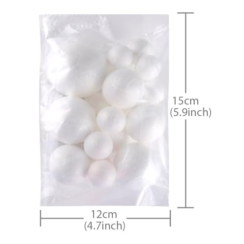 Pllieay 20 Pieces 5 Sizes White Foam Balls Polystyrene Craft Balls Art Decoration Foam Balls for Art, Craft, Household, School Projects and Party Decoration by Pllieay - Image 8