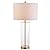 JONATHAN Y JYL2005A Collins 29" Glass LED Table Lamp Modern Contemporary Glam Bedside Desk Nightstand Lamp for Bedroom Living Room Office College Bookcase LED Bulb Included, Clear/Brass Gold