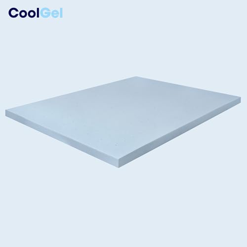 Image of COOL GEL Memory Foam Mattress Topper - 2 Inch Original Cool Gel Infused Memory Foam - Plush and Supportive, Pressure Relief - CertiPUR Ceritifed - Dorm Essentials, Twin Size
