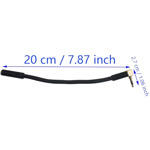 Adaptador de cable Jack 3.5mm macho a hembra ángulo recto miniatura 2