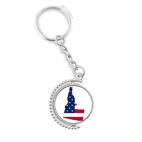 Porte-clé rotatif Idaho drapeau amérique étoiles stripes multicolore