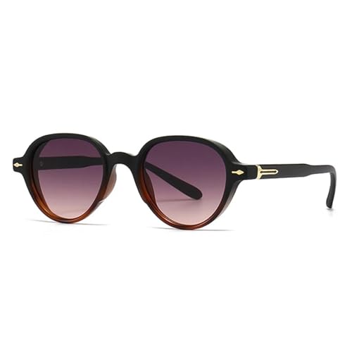 Lunettes de soleil ovales UV400 pour femme et homme avec verres dégradés punk