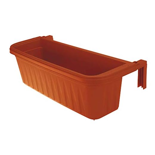 Apollo Exports International AP-30218TC 24" Adjustable Railing Planter, Terra Cotta