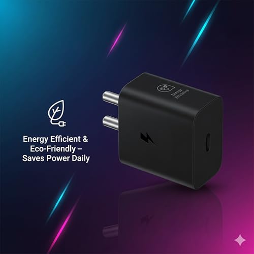 Image of 25W USB-C Fast Wall Charger - Compatible with Samsung Galaxy S23 S22 S21 21 FE S20 A34 M14 M34 M54 M53 M33 M13 - S A M F Series (Adapter Only)| Original Rapid Charging (Black)
