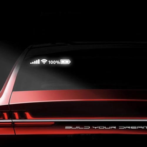 Image of YOURKARTS.COM Car Decorative Stickers - Waterproof & Fade-Proof Sporty Stripe Design for Bonnet, Roof, Doors, and Sides | Easy to Apply Vinyl Wrap (Battery Sticker1)