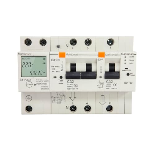 RHIYMWHKN MTS3 Temporizador Control 20a 32a 63a WiFi Disyuntor for smarthome