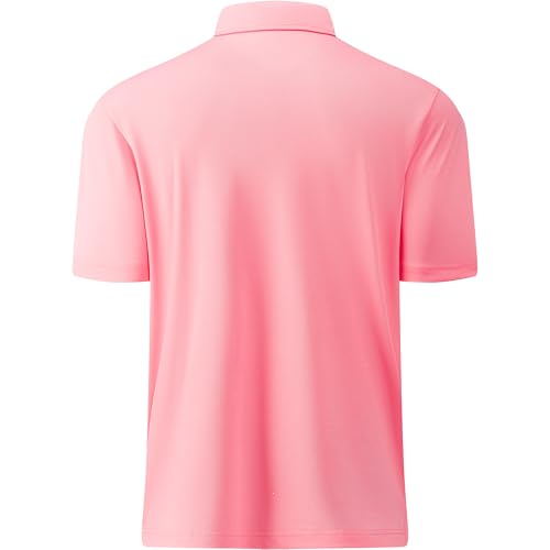 Image of Mens Golf Shirt Short Sleeve Moisture Wicking Dry Fit Performance Solid Pique Collared Golf Polo Shirts for Men