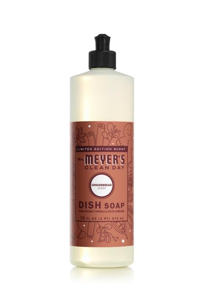 Image of Mrs. MEYER'S CLEAN DAY Dish Soap 4 Pack Variety Pack, Iowa Pine, Peppermint, Snow Drop, Gingerbread, 16 Fl Oz Each, 1 CT