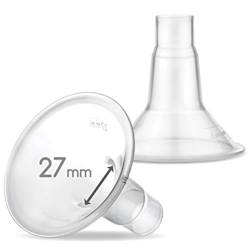Image of Maymom MyFit 27mm Shields, Large; Compatible with Medela Breast Pump- Freestyle, Harmony, Maxi, PersonalFit, Freestyle Flex Connector; Connect to Maymom Widemouth /Narrow Connector, 2pcs